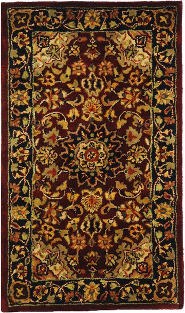 Classic 9' x 12' Burgundy / Navy Handmade Traditional Oriental Premium Wool Area Rug