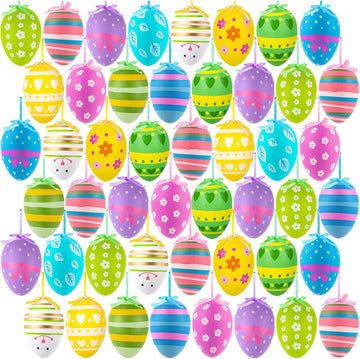 Easter Hanging Eggs, Easter Egg Tree Ornaments - Set of 48