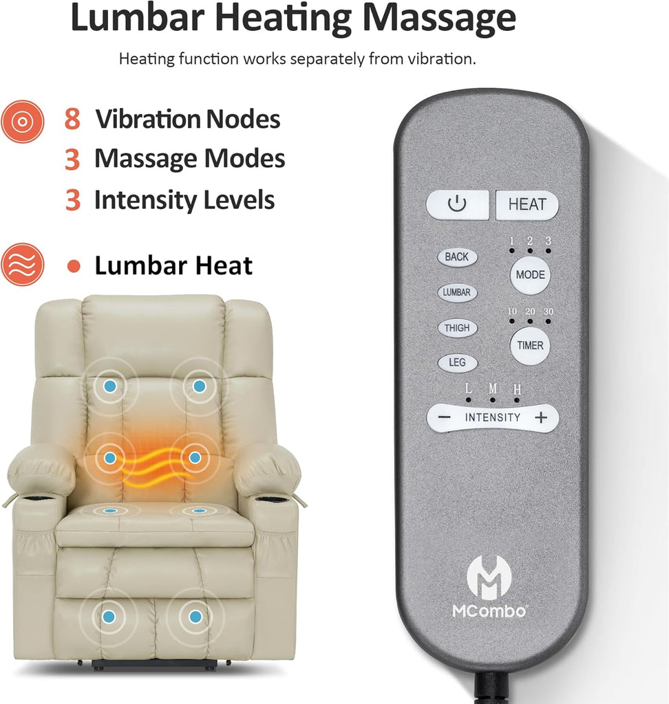 Modern Reclining Lounge Chair — White Faux Leather