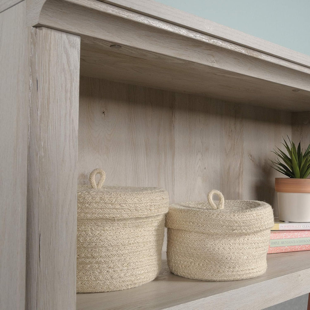 Miscellaneous Storage Bookcase with Doors, Adjustable Shelves, 5 Shelf Bookcase - Chalked Chestnut Finish