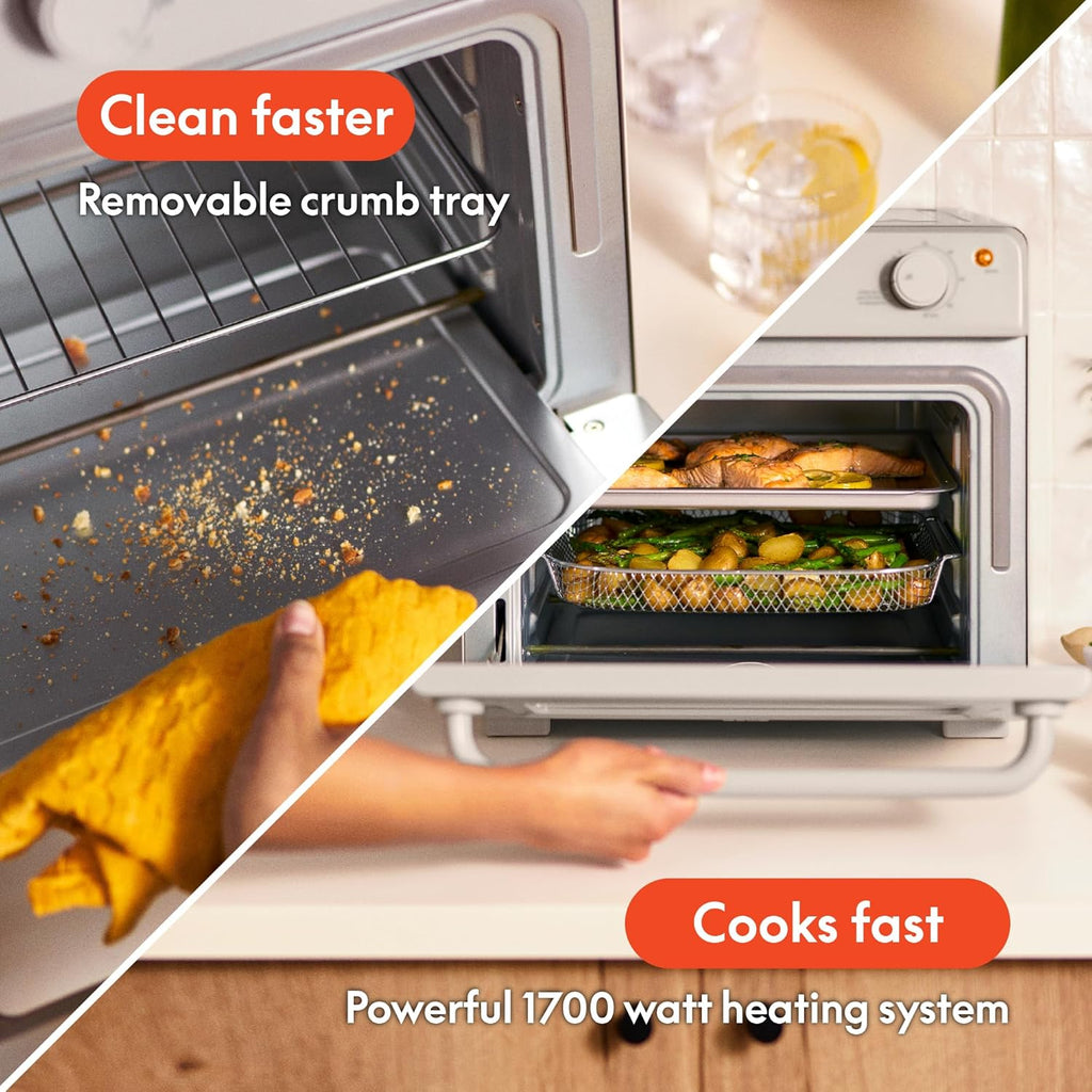 Air Fry Toaster Oven, 7 Preset Cooking Options, Dishwasher-Safe EverGood Coated Trays Included, 60-Minute Auto Shutoff