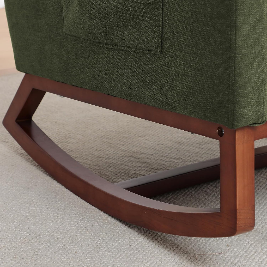 Rocking Chair Nursery, Nursery Rocking Chairs with Foot Rest, Comfy Glider Rocker Nursing Chair with Back Pillow for