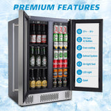 24 Inch Wine and Beverage Refrigerator, Dual Zone Wine Cooler with Advanced Cool