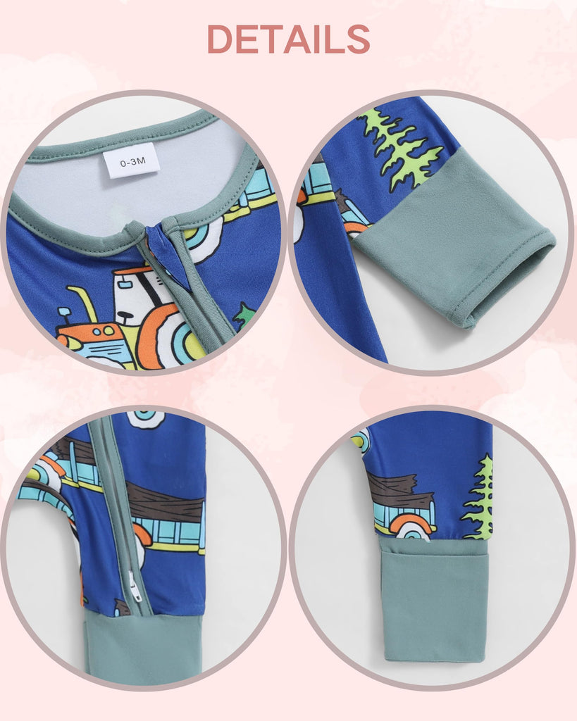 Infant Baby Boy Clothes Newborn Essentials Fall Winter Spring Coming Home Outfit Shower Gifts 2 Way Zipper Romper