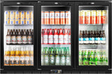 Back Bar Cooler With 3 Glass Doors, 312L Under Counter Back Bar Refrigerator wit