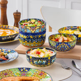 24 Pieces Dinnerware Sets, Plates and Bowls Set, Porcelain Dishes Set for 6, Microwave and Dishwasher Safe
