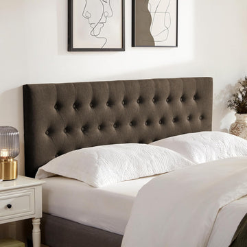 Tufted Upholstered Headboard Queen, Solid Wood Head Board with Durable Metal Legs, Adjustable Height Bed headboard