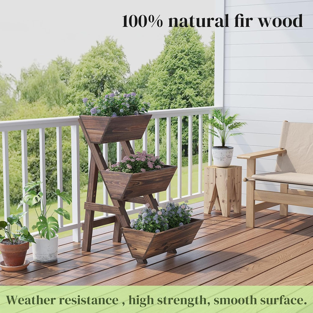 Wooden Vertical Raised Garden Bed, Tiered Planter Box, Garden Planter Stand