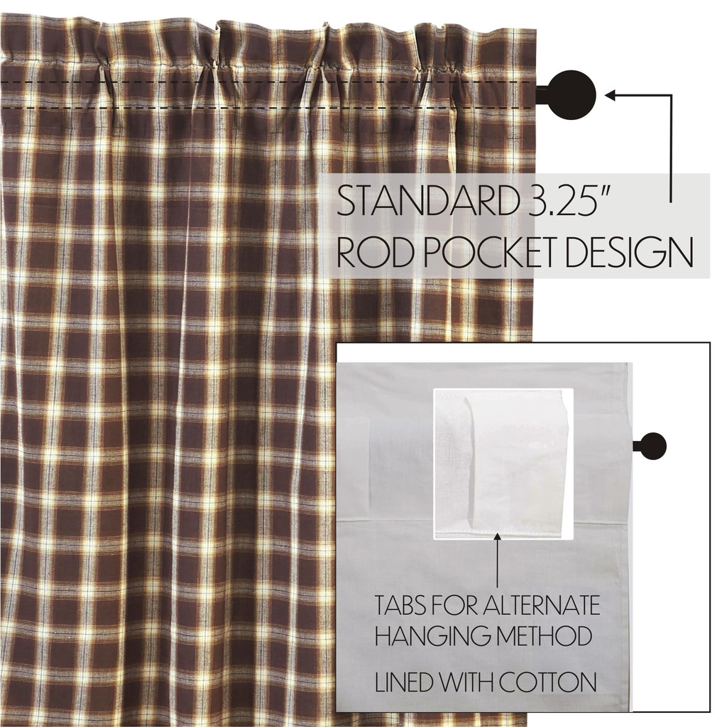 Rustic & Lodge Farmhouse Kitchen Window Curtains-Rory Swag Pair, 36x36x16, Chocolate Brown