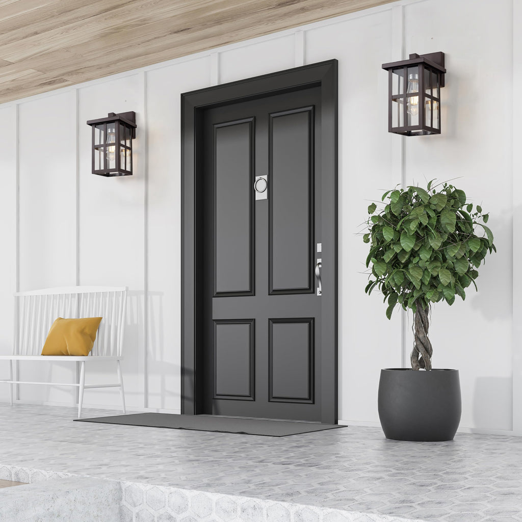 11" Bronze Farmhouse Outdoor Wall Light Fixture 1 Pack