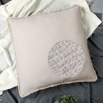 Quilted Euro Shams Linen Set of 2 Muslin Cotton Matelasse Euro Pillow Cover
