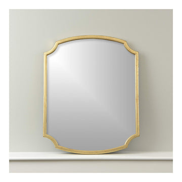 Scallop Frame Mirror - Gold Finish Wood Frame - Wall Hanging - 28" Oval
