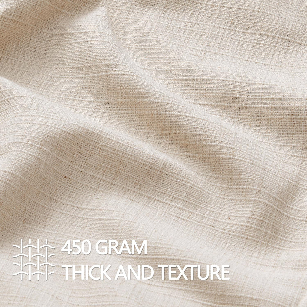 Euro Sham Pillow Covers, 2 Pack Natural Linen Thick & Textured Decorative Throw Pillow Covers, Neutral Cushion Cases