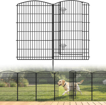 Decorative Garden Fence 6 Panels 13ft (L)×42in (H) Animal Barrier Fences with 5 Panels + 1 Gate, No Dig Garden