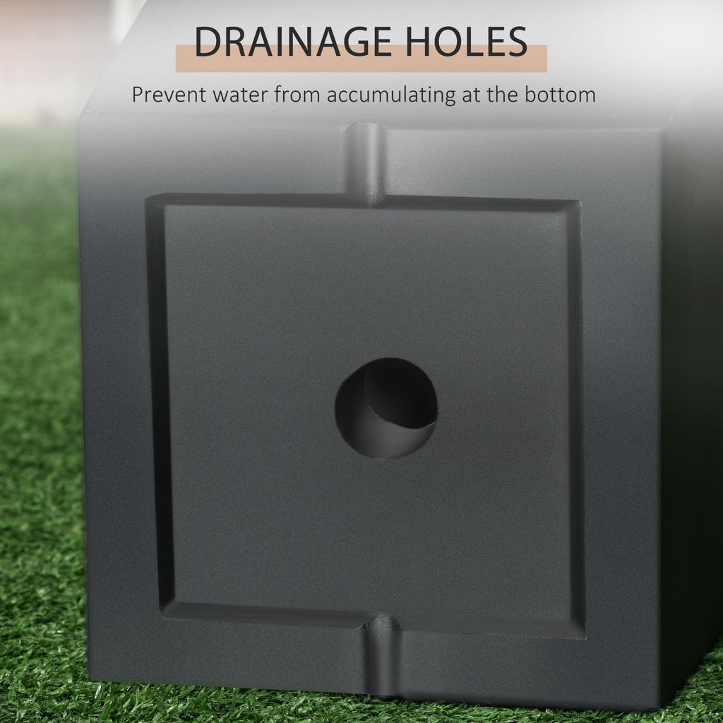 2-Pack Outdoor Planter Set with Drainage Holes, 22in & 18in, Black
