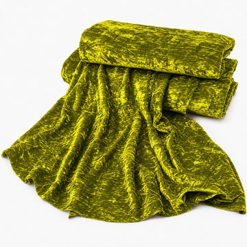 Lime/Green - Luxurious Crushed Velvet by - 55/56" Wide, Sold by the Yard, Premium Fabric