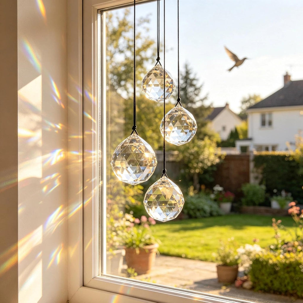 50mm Clear Crystal Ball Prism Suncatchers for Window Hanging - Rainbow Maker Prisms Sun Catchers Indoor Window