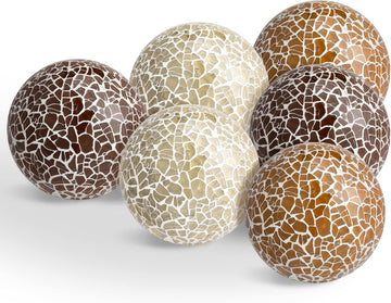 6 Pcs Mosaic Sphere Balls Decorative for Bowls, Mosaic Glass Balls Decorative Orbs Table Sphere Decor Centerpiece for