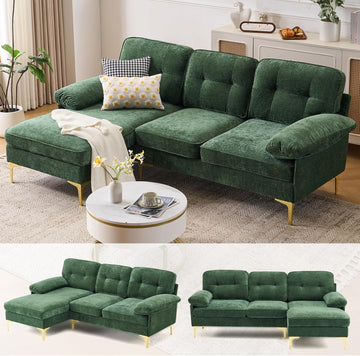 Sectional Couches ,85" L-Shaped Sofas,Modern Couch with Deep Seats & Chaise Longue,Removable Sofa Pillows