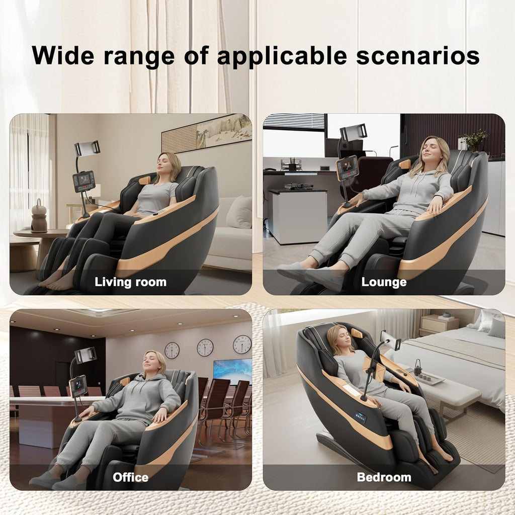 Massage Chair Full Body, Zero Gravity Massage Recliner with 12 Fixed Casters, Full Body Airbag Massage, Waist and Leg