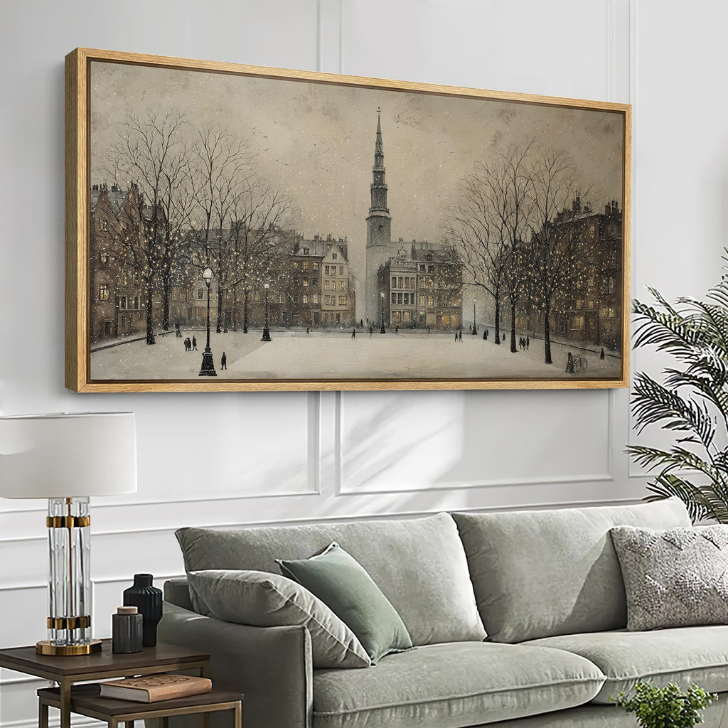 Extra Large Framed Canvas Wall European City