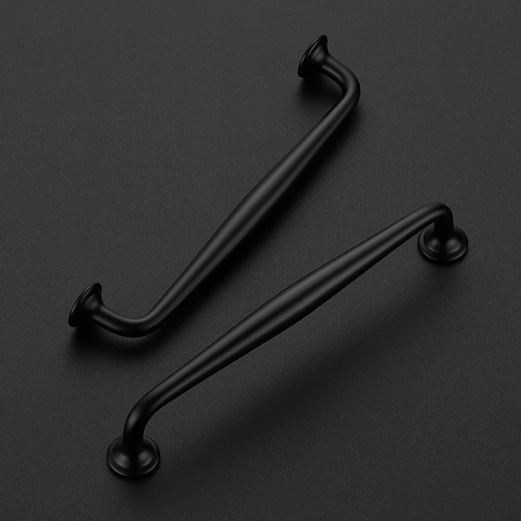 Matte Black Cabinet Handles Solid Pulls 6-1/4 Inch 20 Pack