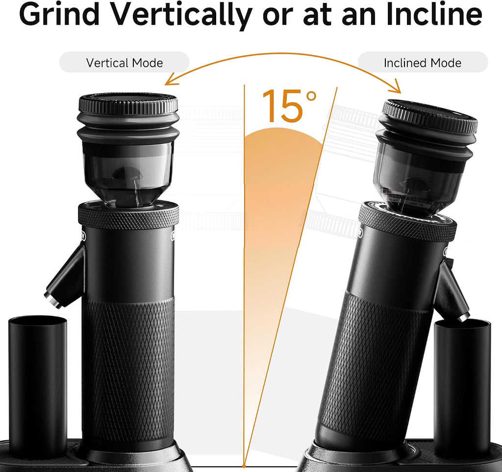 G5 Electric Burr Coffee Grinder, Aluminum Body, Single Dose, Black | 48mm Conical Burr with Dual Speed Grinding, 36