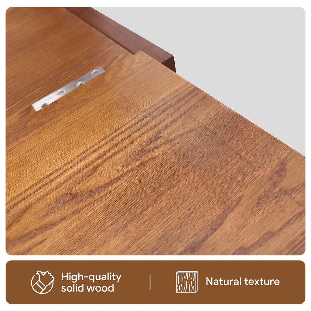 Solid Wood Queen Murphy Bed with Mattress, Arch Recessed Design