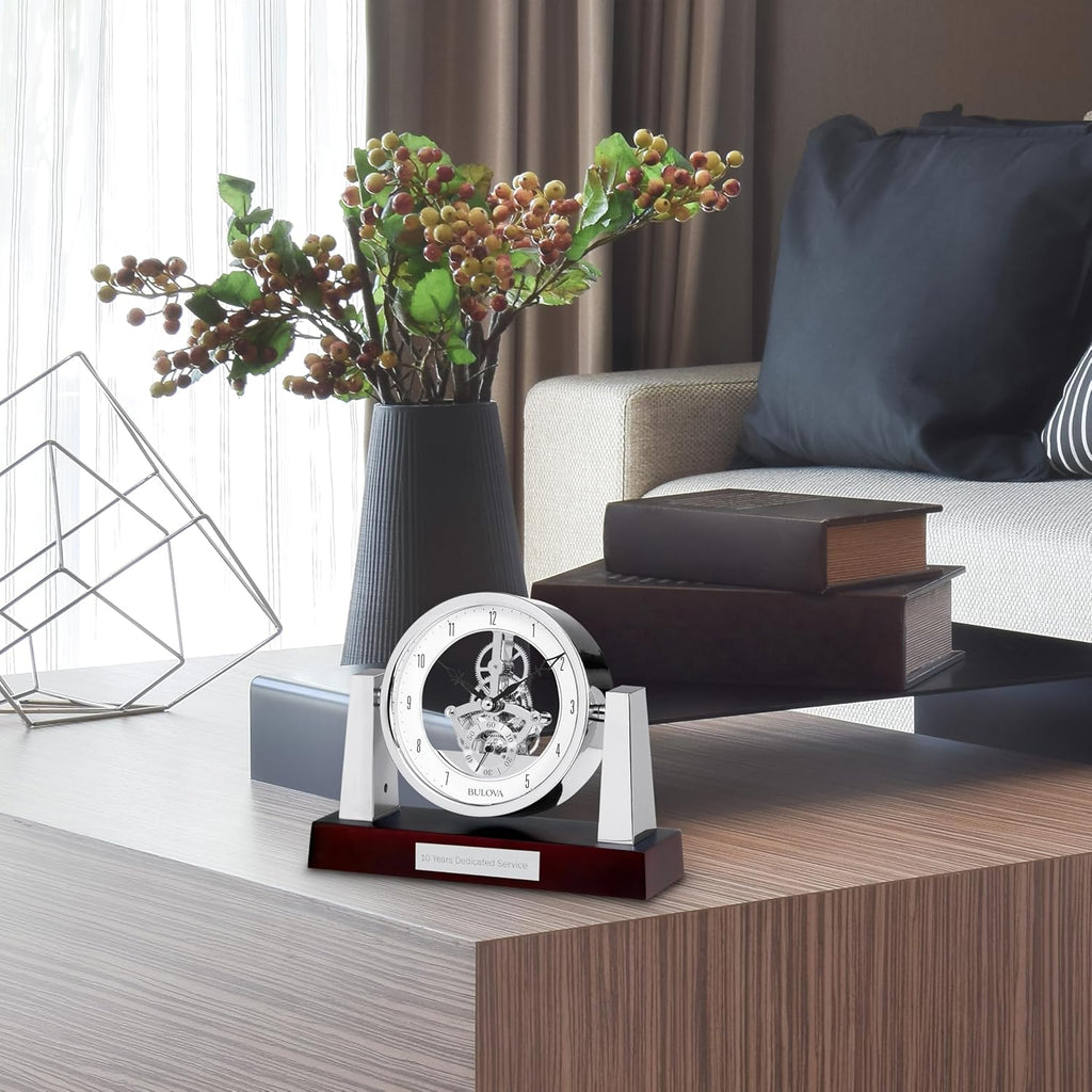 Bulova B7520 Largo Clock, Dark Mahogany Finish