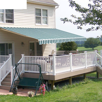 12'x10' Patio Awning Retractable, Fully Assembled Manual Commercial Grade - Quality 100% 280G Ployester Window Door