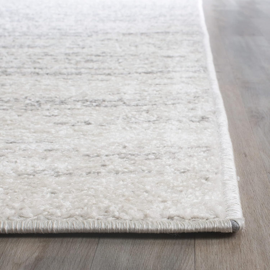 Area Rug 12x15 - Adirondack - Large - Ivory & Silver, Modern Ombre Design, Non Shedding & Easy to Clean
