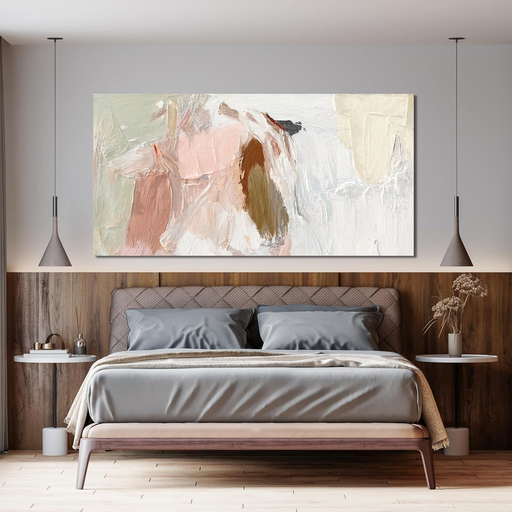 Canvas Wall Art Decor Large Wall Art Pictures Pink and White Wall Art Decor Abstract Art Work Wall Decoration