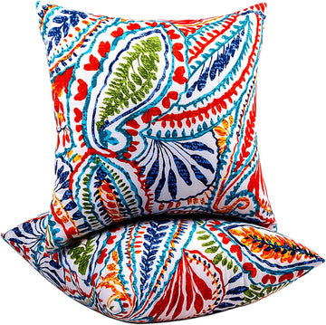 Outdoor Throw Pillows Decorative Outdoor Accent Pillows with Insert | Outdoor Throw Pillows Patio Pillows with Inserts Square Decorative Pillows for Patio Furniture