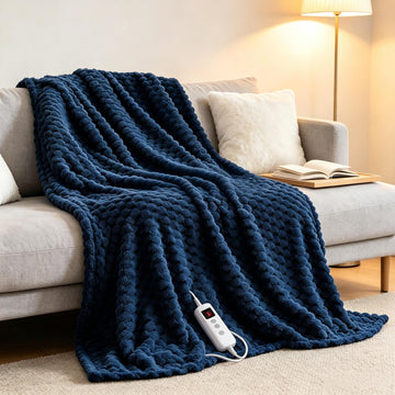 Heated Throw Blanket Electric Blanket 50x60, Sherpa Flannel Fleece