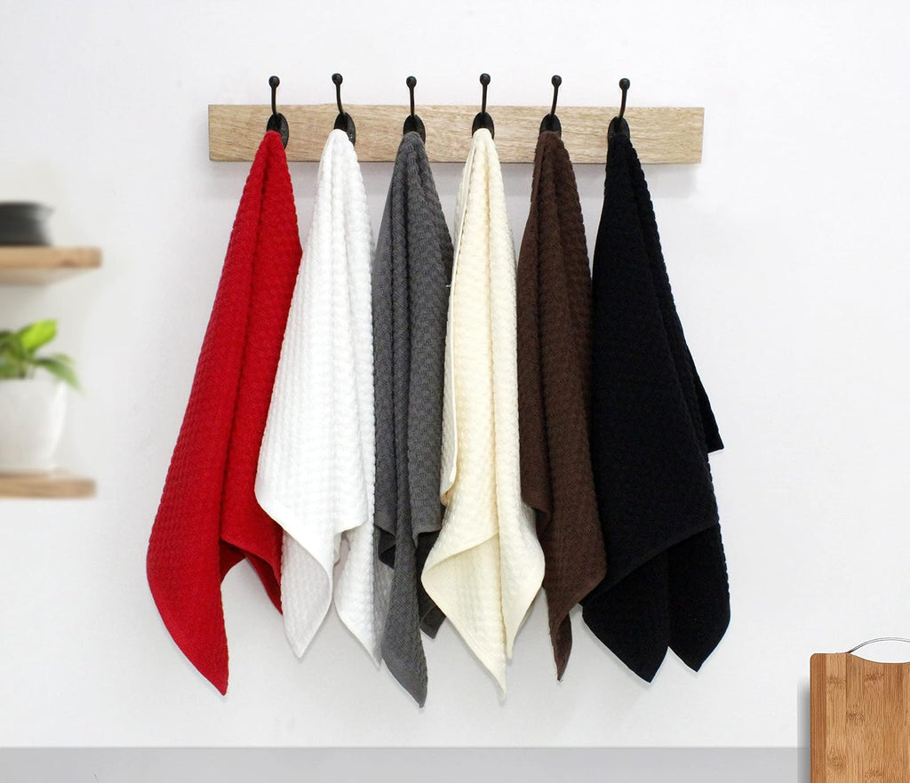 Amazing Kitchen Towel - 12 Pack 100% Cotton Waffle Terry Towel | White - 16x28 inch Euro Café Waffle Weave Dish