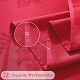 Christmas Tablecloth Jingle Bell Holly Berry Jacquard Washable Stain Resistant Damask Table Cloth, S