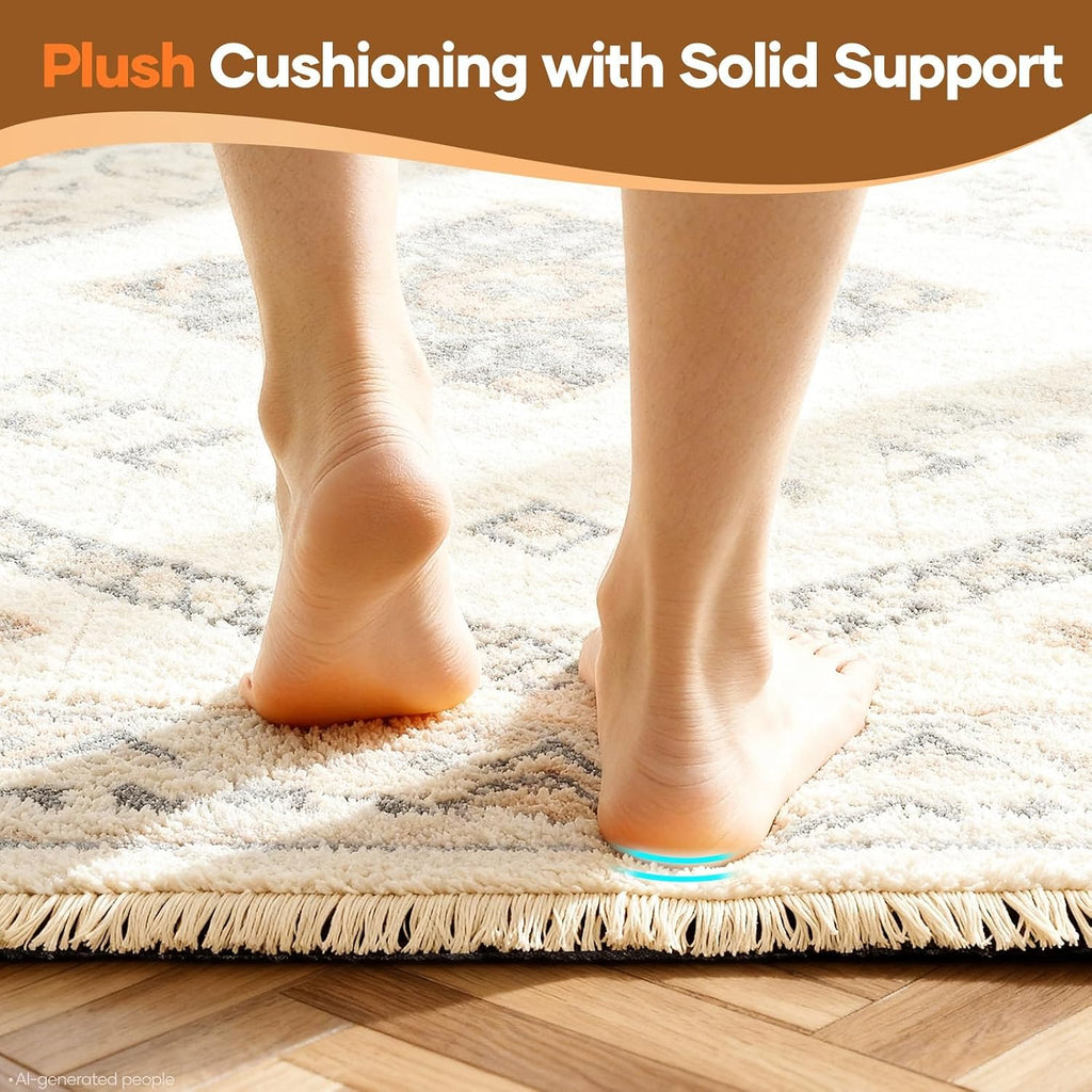 Non Slip Cushioned Rug Pad Gripper, Felt and Silicone Backing, 2 x 8 Ft, 1/8 inch Thick Runner Carpet Liner Protector - Set of 99
