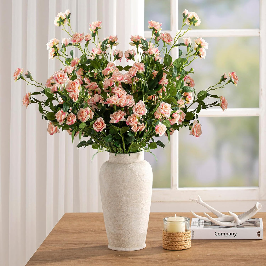Ceramic Flower Vase, Large Flower Vase Tall Rustic Farmhouse Decorative Vase Floral Pottery Vases