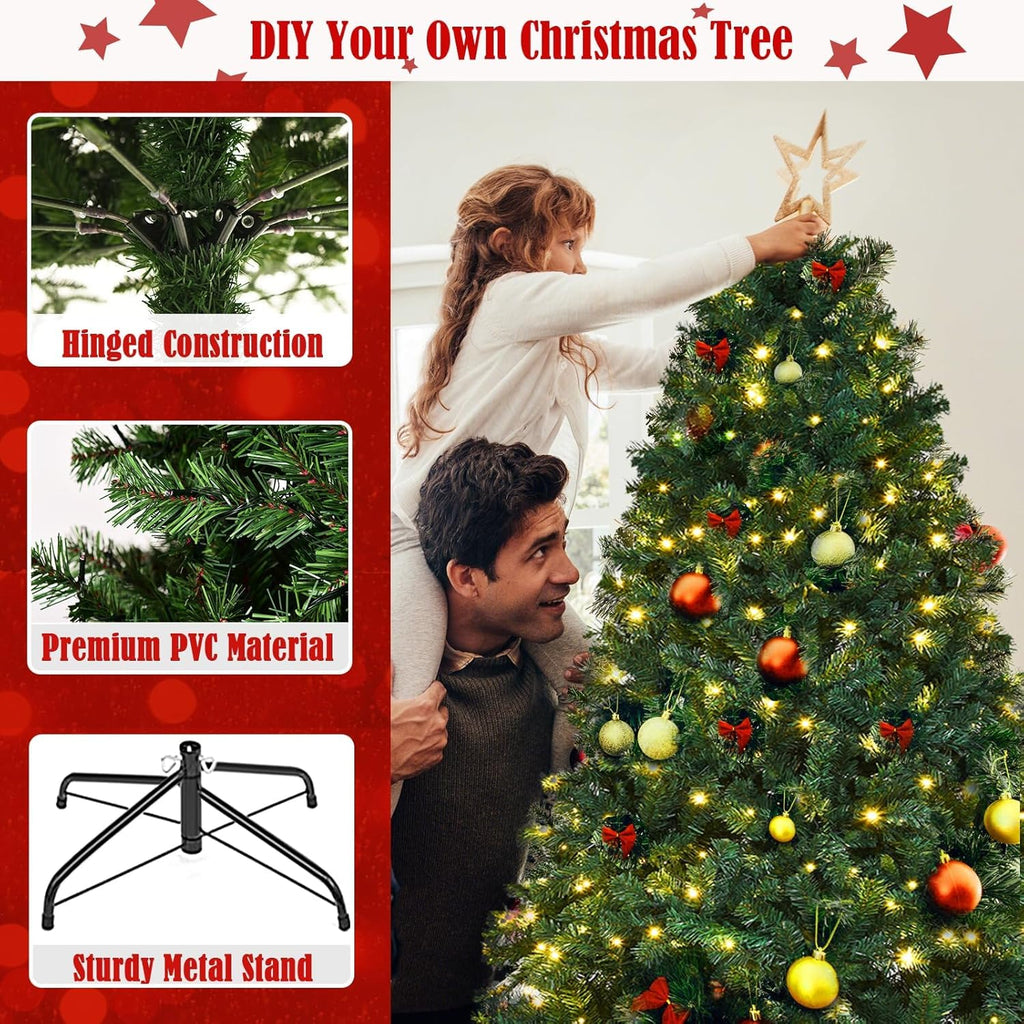 8 FT Prelit Christmas Tree, Artificial Christmas Tree