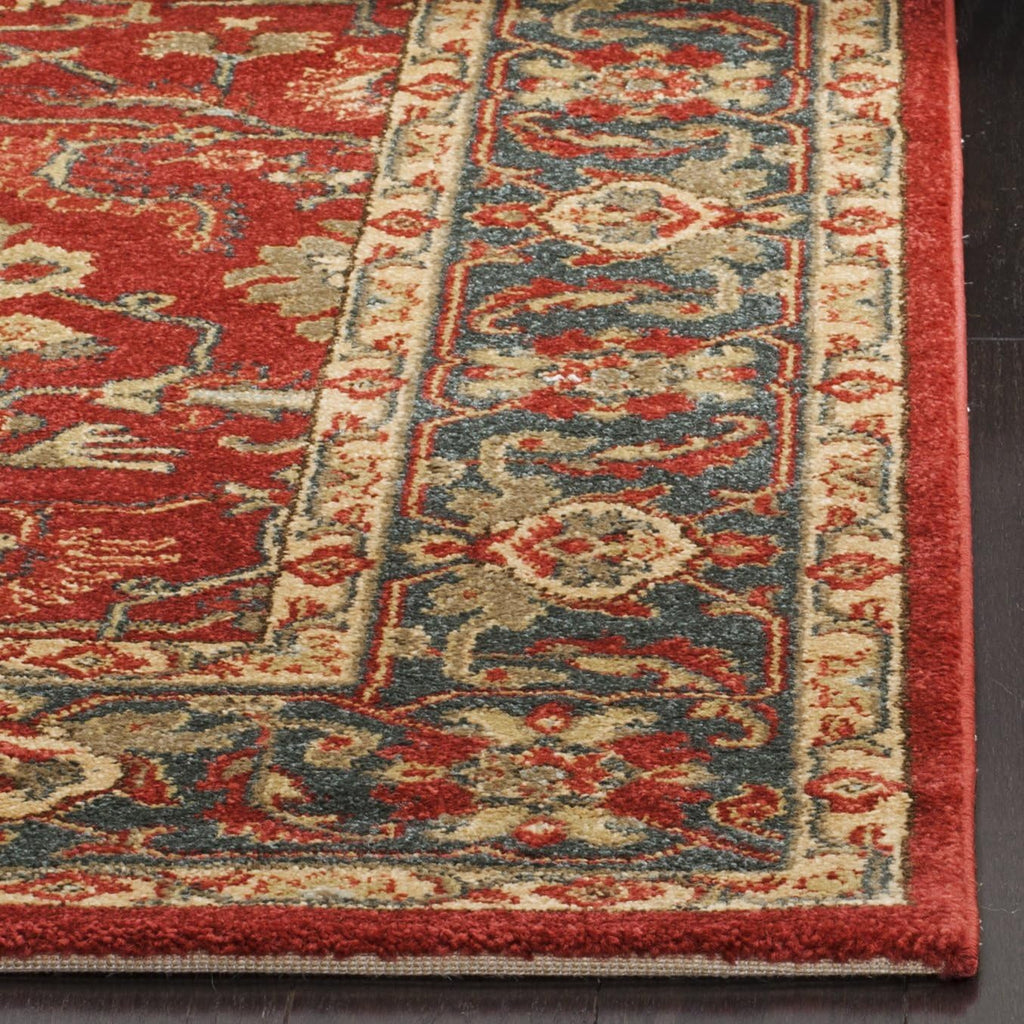 Mahal Area Rug - 9' x 12', Red & Navy, Traditional Oriental Design, Non-Shedding & Easy Care