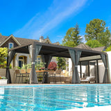 10x20FT Louvered Pergola Outdoor Sun Shade Shelter with Aluminum Frame and Adjustable Metal Rainproof Roof for Garden