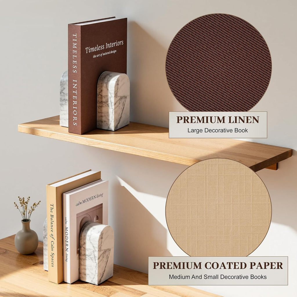 Decorative Books, Set of 3 Stackable Fake Book Storage Boxes, Brown | Modern Home Decoration with Hidden Storage Room