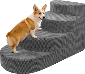 Dog Stairs for Small Dogs, Foam Steps for Small Dogs & Cats, 4 Steps Dog Ramp for High Beds, Couch, Window, Sofa