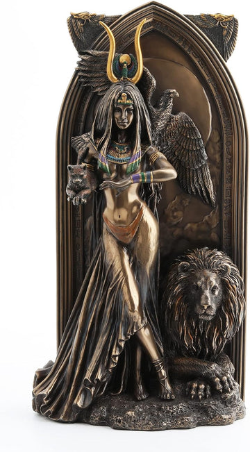 10 5/8 Inch The Priestess Egyptian Goddess Resin Statue Bronze Finish
