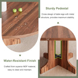 59" Round Extendable Dining Room Table for 4-6, Modern Oval Kitchen Table with Heavy Duty Wood Base, Metal Frame