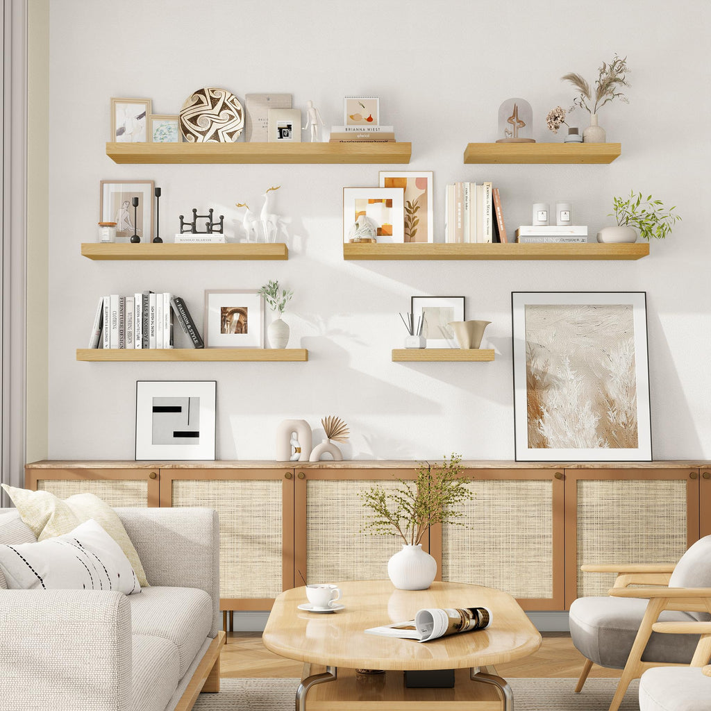Floating Shelves 48 Inch Long, 9.3Inch Deep Floating Shelves for Wall, Extra Deeper & Thicker Wall Mounted Storage