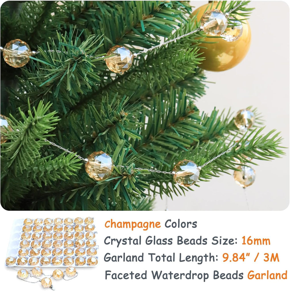 9.8Ft Crystal Glass Balls Christmas Garland
