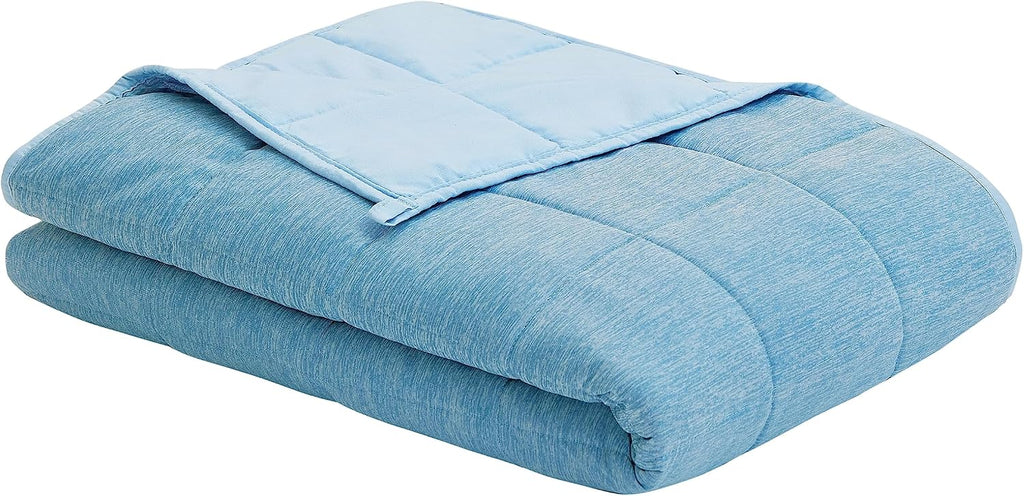 2 PCS Weighted Trow Blanket, Super Cozy Flannel Purple Weighted Blanket 60" x 80" 15 Pounds and 10 LBS Blue Cooling - Set of 2