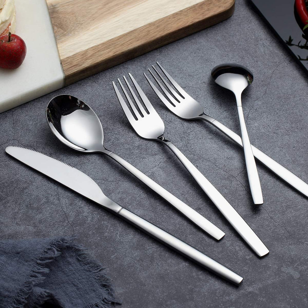 Flatware Set 20 Pieces, Stainless Steel Flatware Set, Silverware Set Service For 4