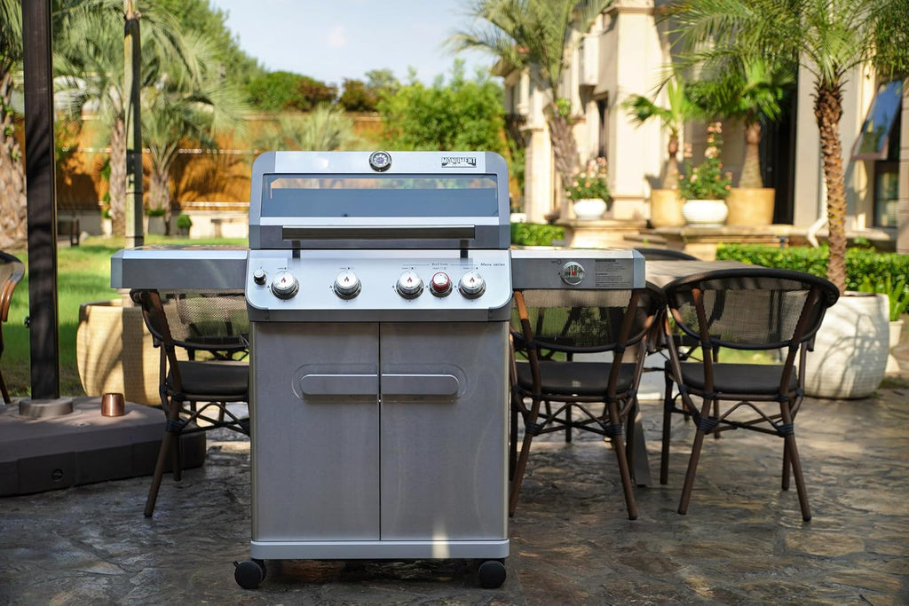 4+1 Burner Propane Gas Grill, 62,000 BTU Stainless Steel BBQ Grill with Side Burner and Knob Controls for Patio and Garden Outdoor Cooking